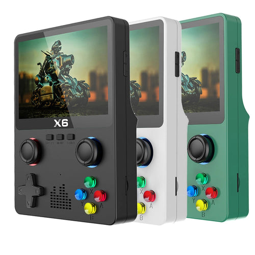 2023 X6 Handheld Game Console with 3.5-Inch IPS Screen, Dual Joysticks, and 11 Built-in GBA Simulators - Ideal Gift for Kids