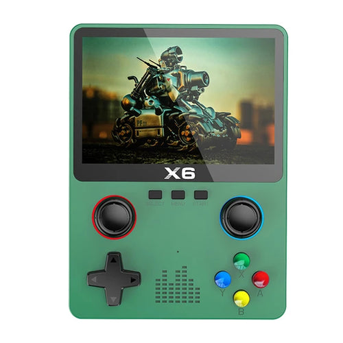 2023 X6 Handheld Game Console with 3.5-Inch IPS Screen, Dual Joysticks, and 11 Built-in GBA Simulators - Ideal Gift for Kids