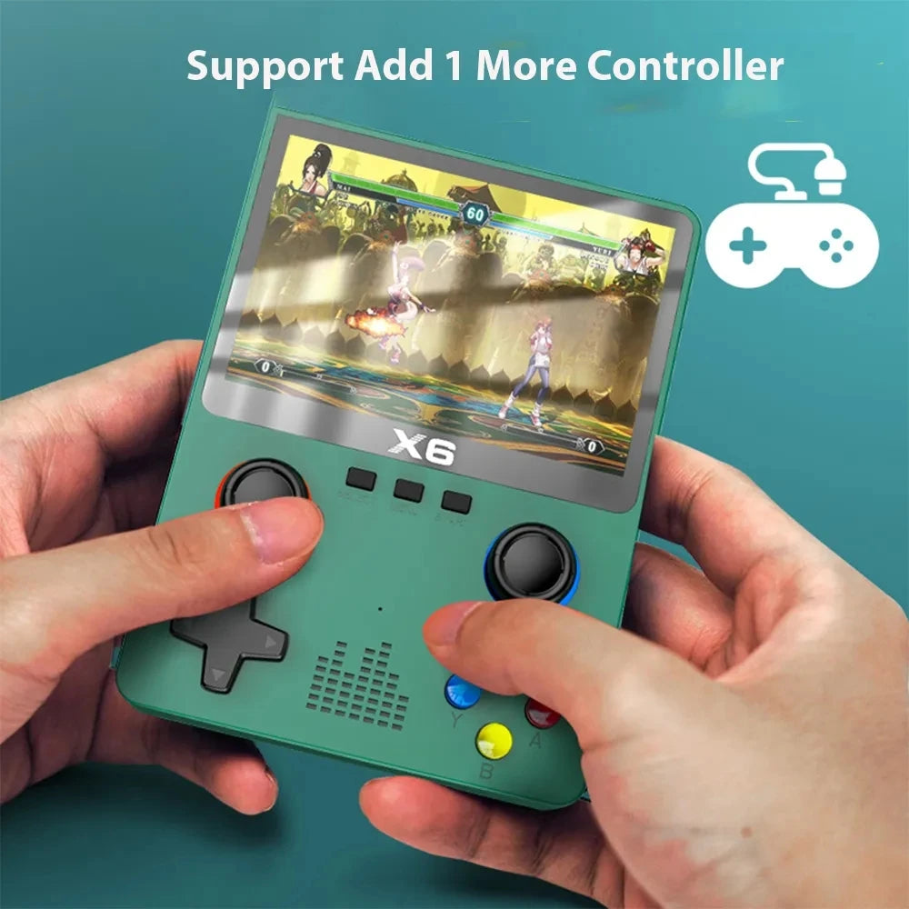 2023 X6 Handheld Game Console with 3.5-Inch IPS Screen, Dual Joysticks, and 11 Built-in GBA Simulators - Ideal Gift for Kids