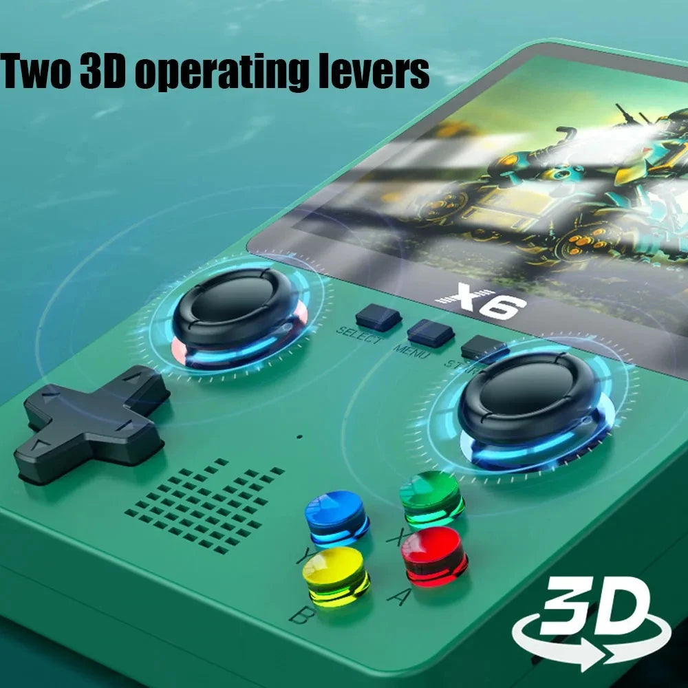 2023 X6 Handheld Game Console with 3.5-Inch IPS Screen, Dual Joysticks, and 11 Built-in GBA Simulators - Ideal Gift for Kids