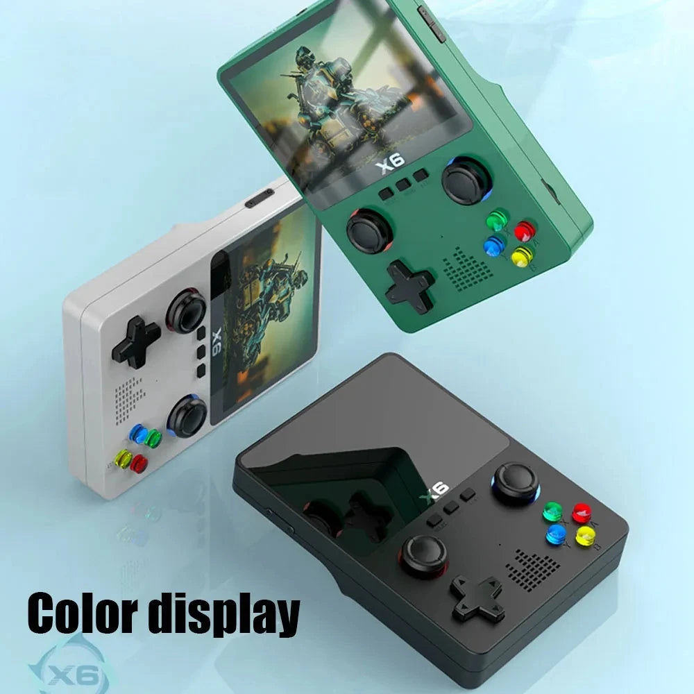 2023 X6 Handheld Game Console with 3.5-Inch IPS Screen, Dual Joysticks, and 11 Built-in GBA Simulators - Ideal Gift for Kids